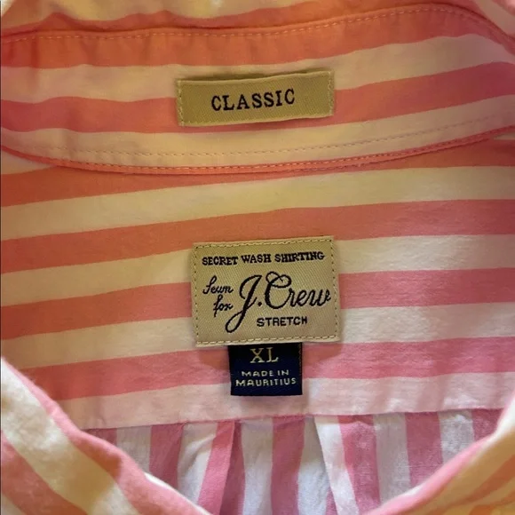 J. Crew Pink and White Striped Button Down Shirt - Picture 2 of 6